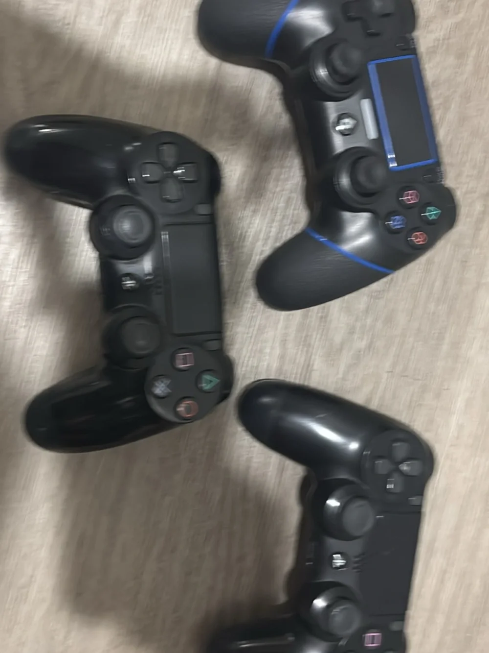 Sony Black Wireless DualShock-Style Controllers with Blue Accents - 3 Pack